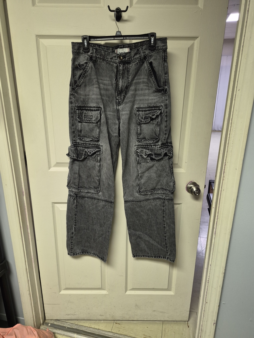 BDG Washed Gray Cargo Pants with Utility Pockets